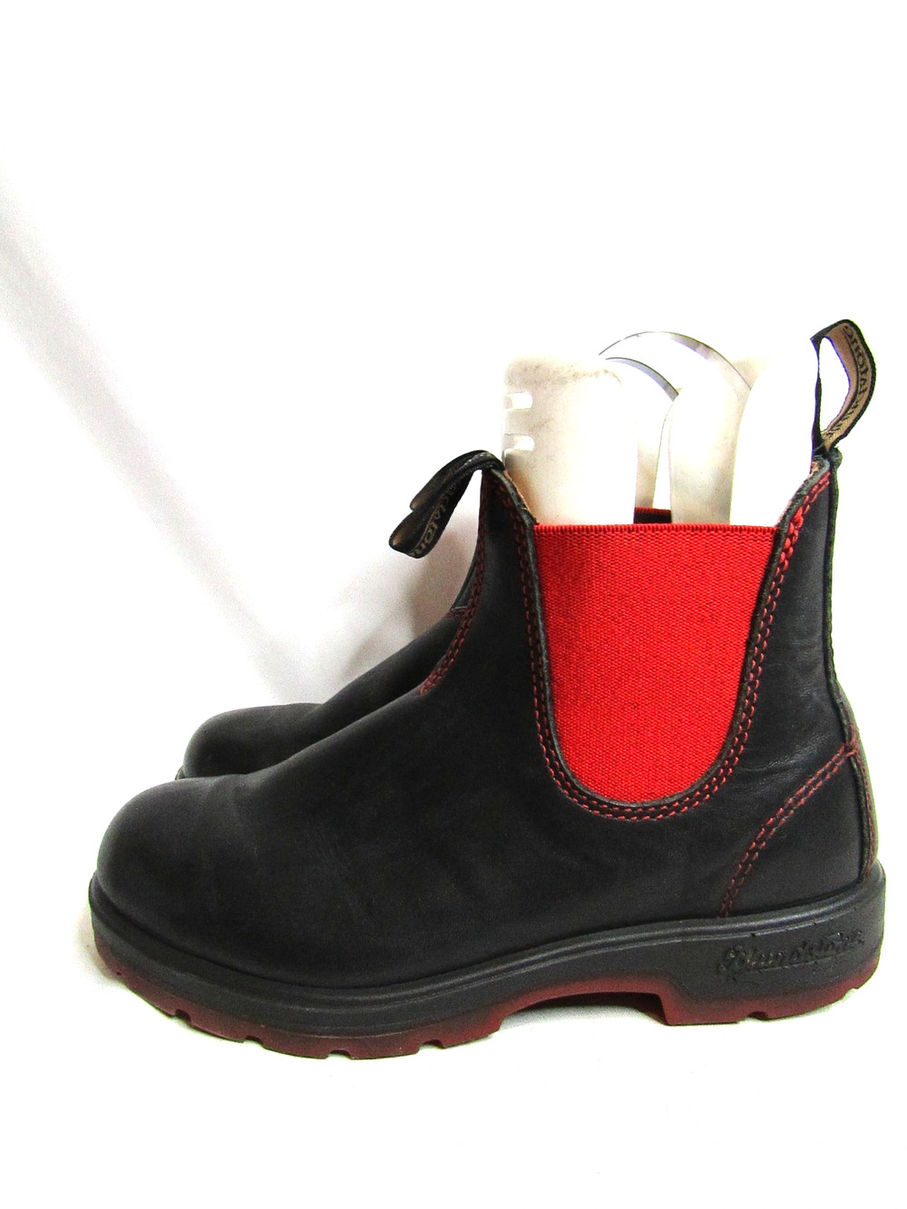 Blundstone Womens Size 4 UK / 7 US Red Black Leather Chelsea Ankle Boots Bootie